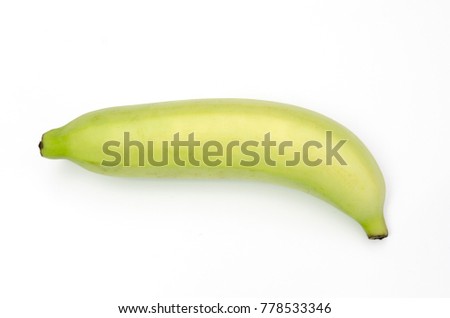 Yellow banana on white background.