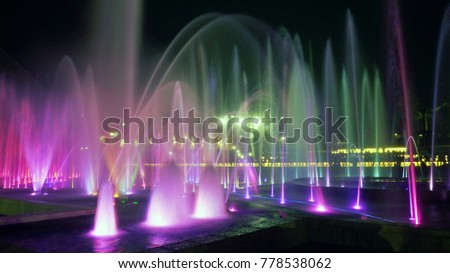 Colored water jets