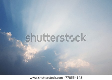 The beauty of the light falling on clouds,Fantastic soft white blue sky