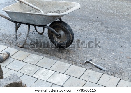 tools for laying cobblestones