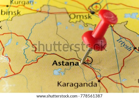 Astana capital city of Kazakhstan. Copy space available.