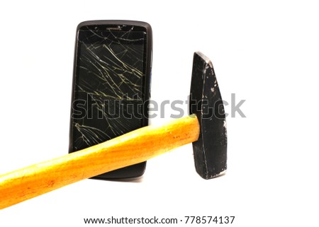the phone that was found with a hammer and failed