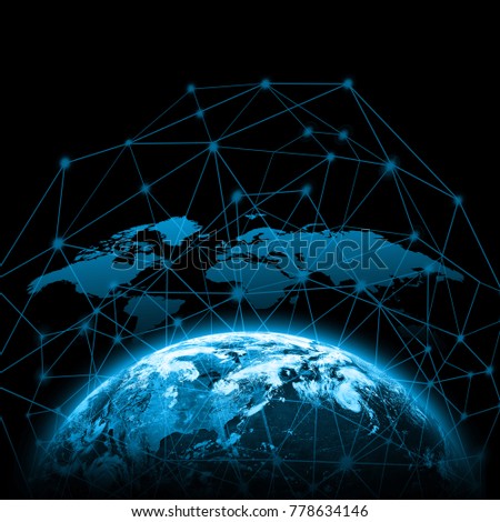 Earth from Space. Best Internet Concept of global business from concepts series. Elements of this image furnished by NASA. 3D illustration. Symbol of travel, internet, technology and communication