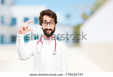 young doctor man showing sign