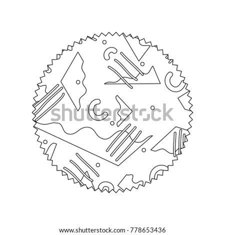 line circle with abstract figures style background vector illustration