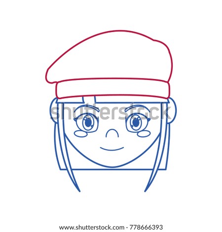 Girl with winter hat design