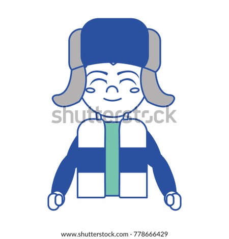 Boy with winter cloth design