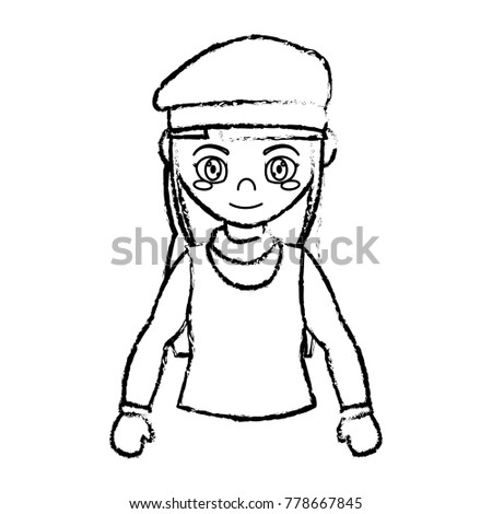 Girl with winter cloth design