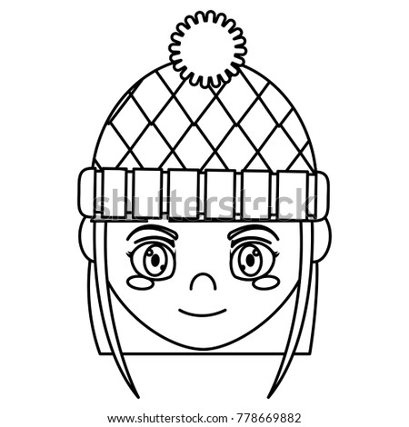 Girl with winter hat design