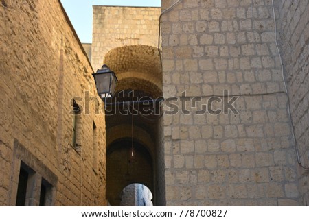 Naples, Castel dell'Ovo (about 1100) is the oldest castle in the city of Naples, located on the tufa of Megaride. Arched passages for access to terrace