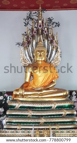 Saturday birthday Buddha image at Pho temple. 