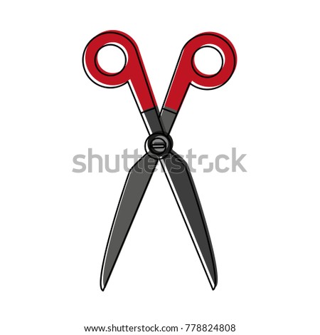 Scissor utensil isolated