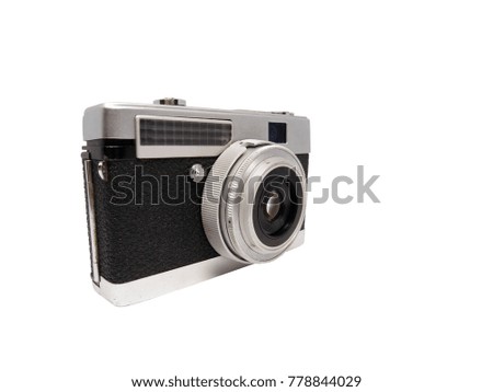 
Retro, old, vintage and classic film camera object on isolated white background for hipster fashion on holiday and vacation