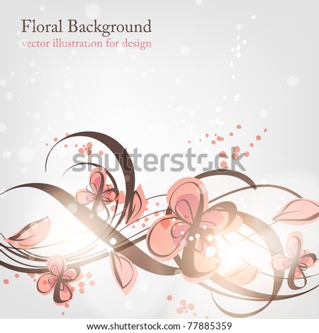 Hand Drawn floral background with flowers, greeting vector card for retro design. eps 10.
