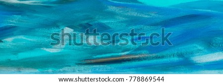 abstract oil blue paint texture on canvas, blue paint background Royalty-Free Stock Photo #778869544
