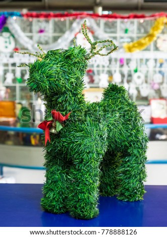 Christmas green reindeer toy decoration
