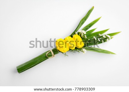 Flowers on whit background, Used on important days in the Buddhism 