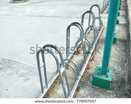 Bicycle parking near the park.