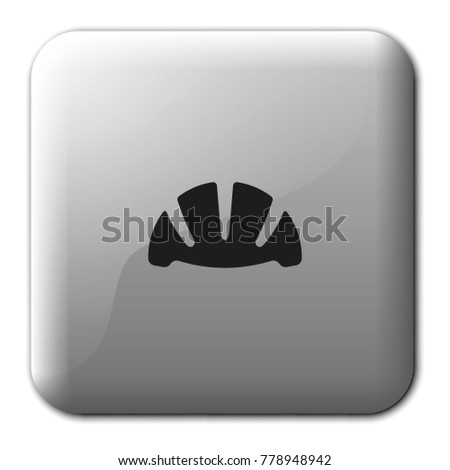 Simple helmet flat vector icon.