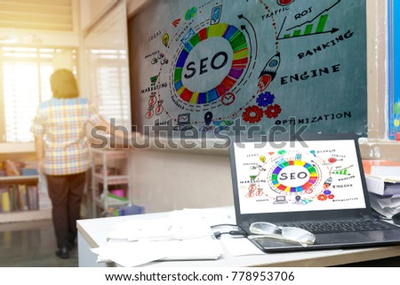 Searching Engine Optimizing SEO Browsing Concept.