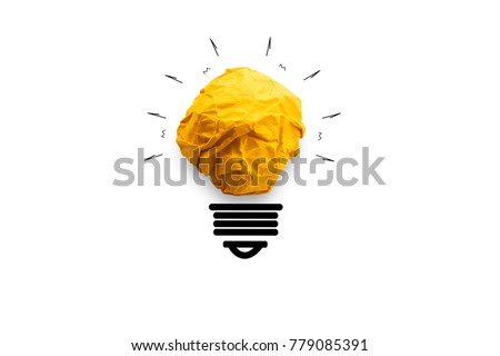 concept idea paper light bulb on white background