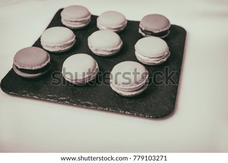 Pastry macaroons background