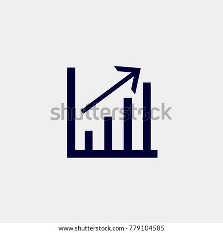 increase chart icon, Vector illustration. graph icon vector