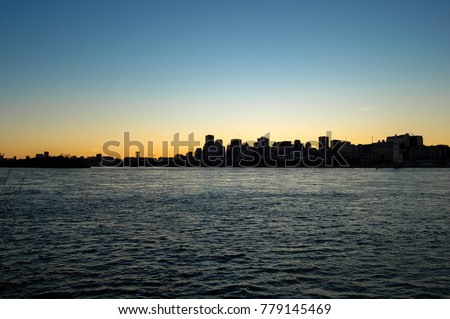 Sunset view of island Montréal