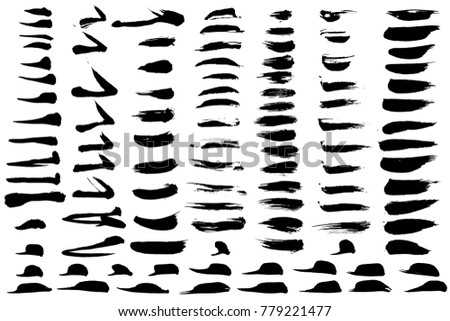 Vector set of calligraphy strokes for chinese or japan hieroglyphs, or different decorative things.
