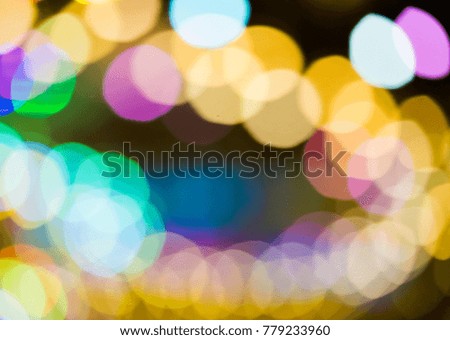 Beautiful colorful and golden bokeh in black Background. Easy to add as Overlay or Screen Filter over Photos.