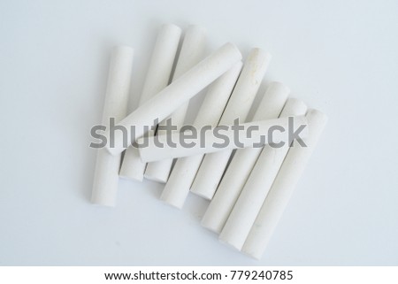 White chalk isolated on a white background

