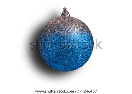Close up Christmas ornament ball isolated on white background with clipping path.