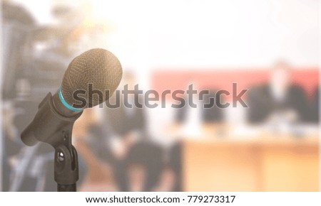 Black microphone on conference