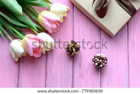 
handmade candy on a wooden background
