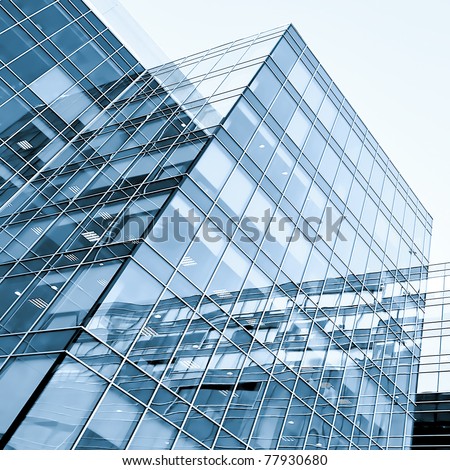 exterior of contemporary glass business center