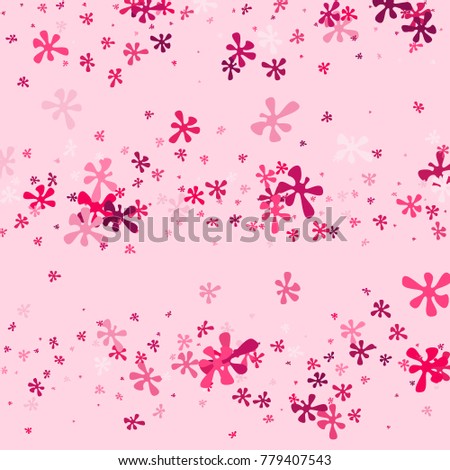 Pink blots on a Pink background. Abstraction with blots. Pink confetti. A scattering of blots. Pink flowers. Spring. A scattering of confetti. Placer from the flowers.
