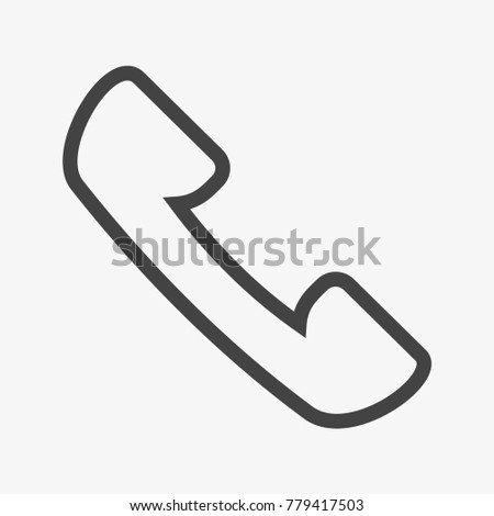 Phone button vector icon isolated on light grey background