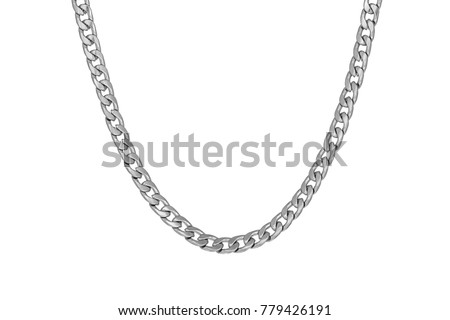 Stainless Steel Chain Necklace Royalty-Free Stock Photo #779426191