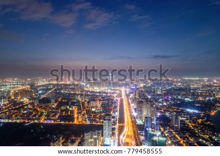 Royalty hight quality free stock image Aerial view of 2 district, Ho Chi Minh City Vietnam. ( Cat Lai ward )