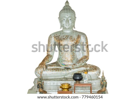 White Buddha on a white background
