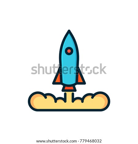 launched rocket icon modern style