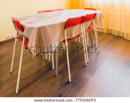 Kitchen table with chairs in the dining room