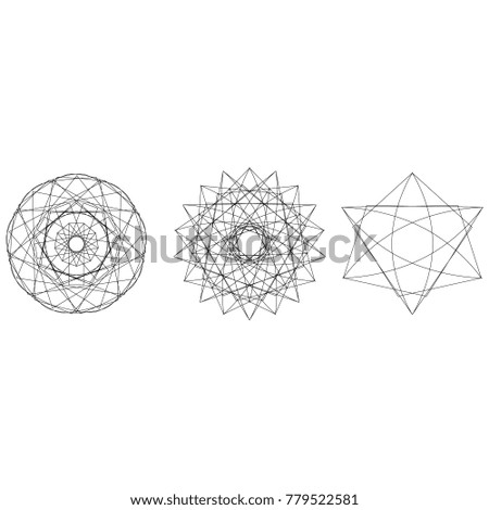 Holiday patterns of stars of snowflakes and flowers for gifts geometric pentagram