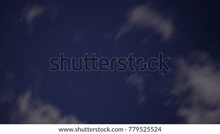 Stars in the blue sky with white clouds 