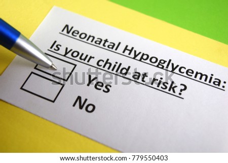 Neonatal hypoglycemia : is your child at risk? Yes or no Royalty-Free Stock Photo #779550403