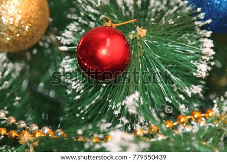 Christmas tree with beautiful toys