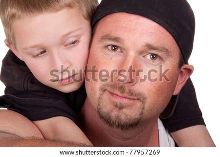 A very relaxing image of a father and his son.