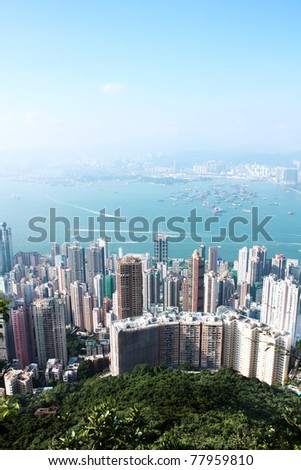 Hong Kong morning and blue sky