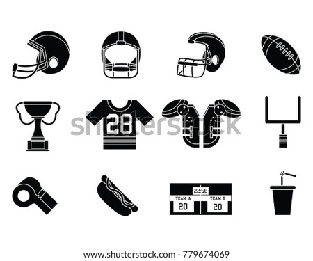 American football icons set