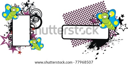 butterfly cartoon copyspace in vector format